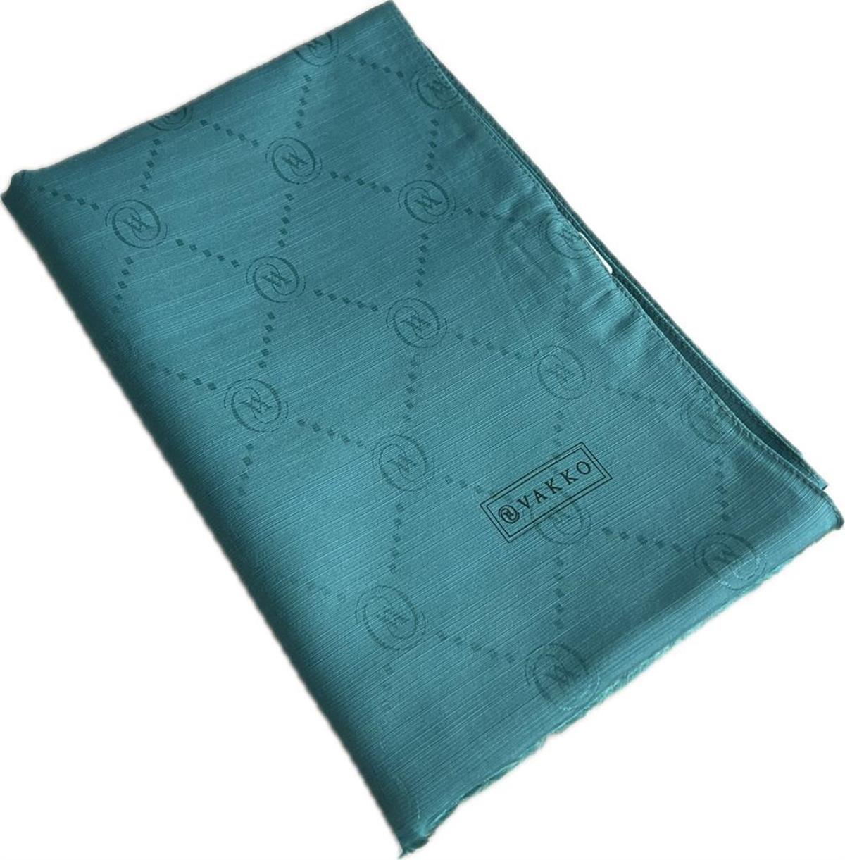 Vakko Monogram Pamuk İpek Şal 30011260-Petrol