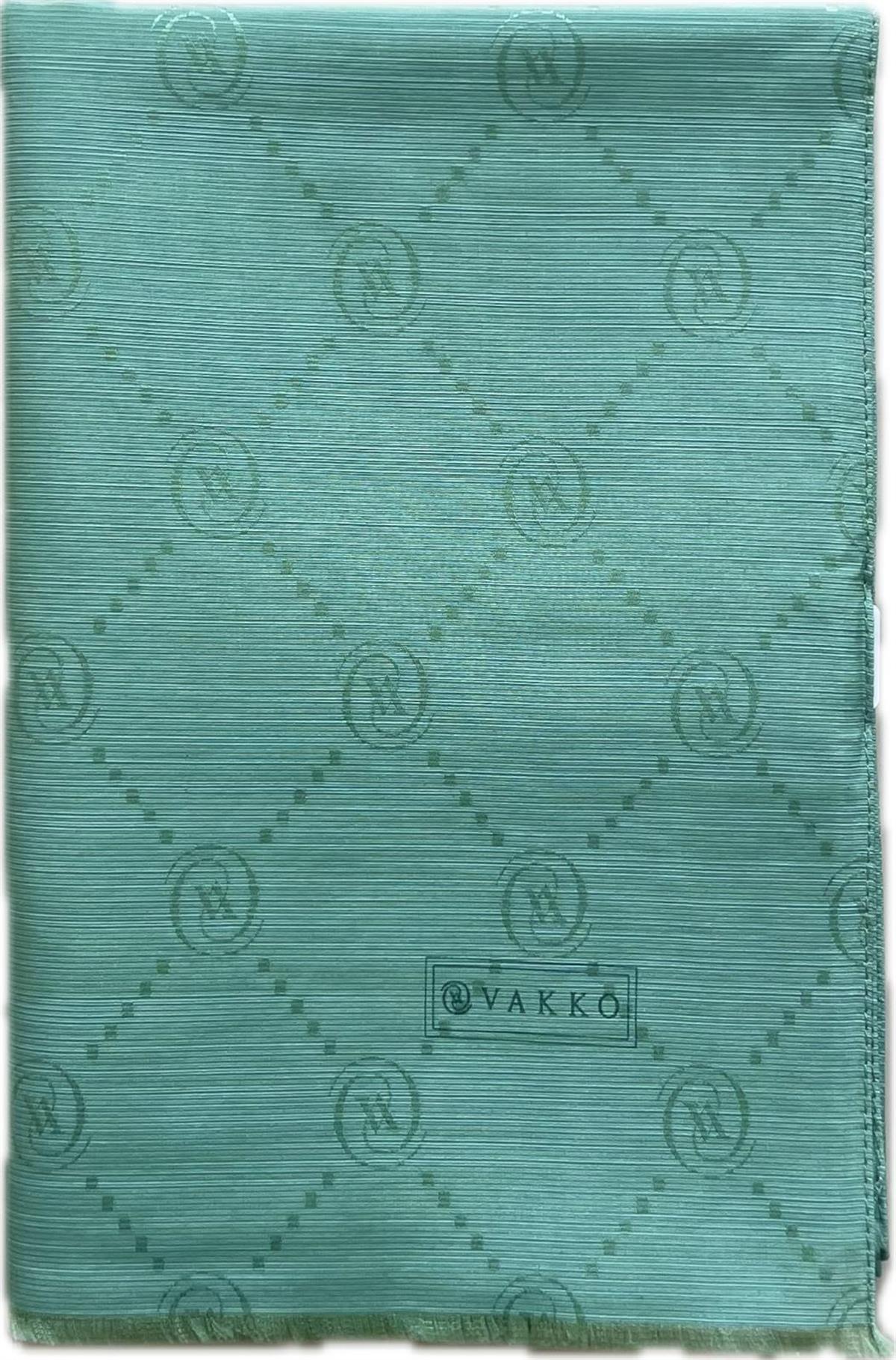 Vakko Monogram Pamuk İpek Şal 30011260-Su Yeşili