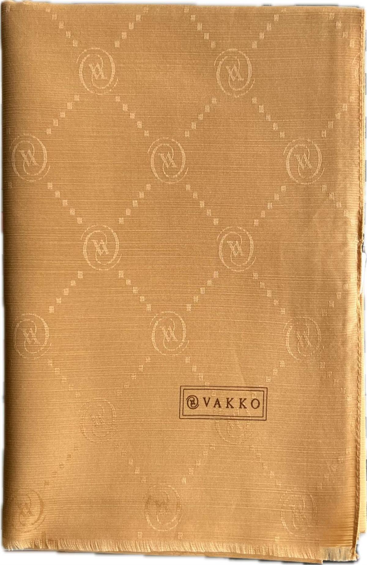 Vakko Monogram Pamuk İpek Şal 30011260-Hardal Sarısı