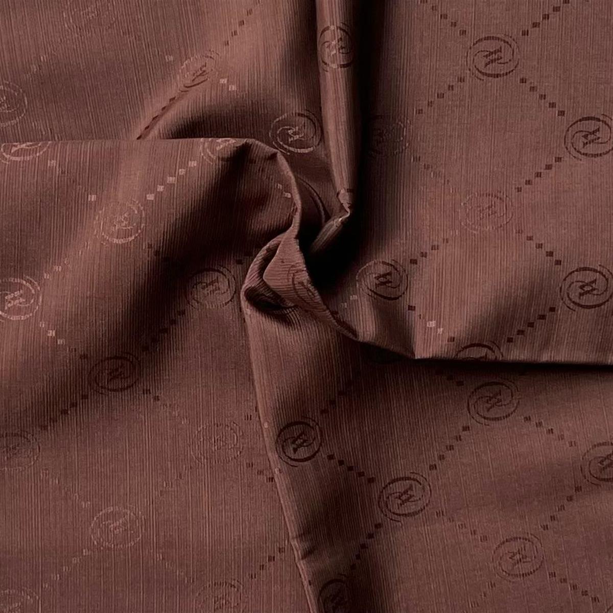 Vakko Monogram Pamuk İpek Şal 30011260-Kahve