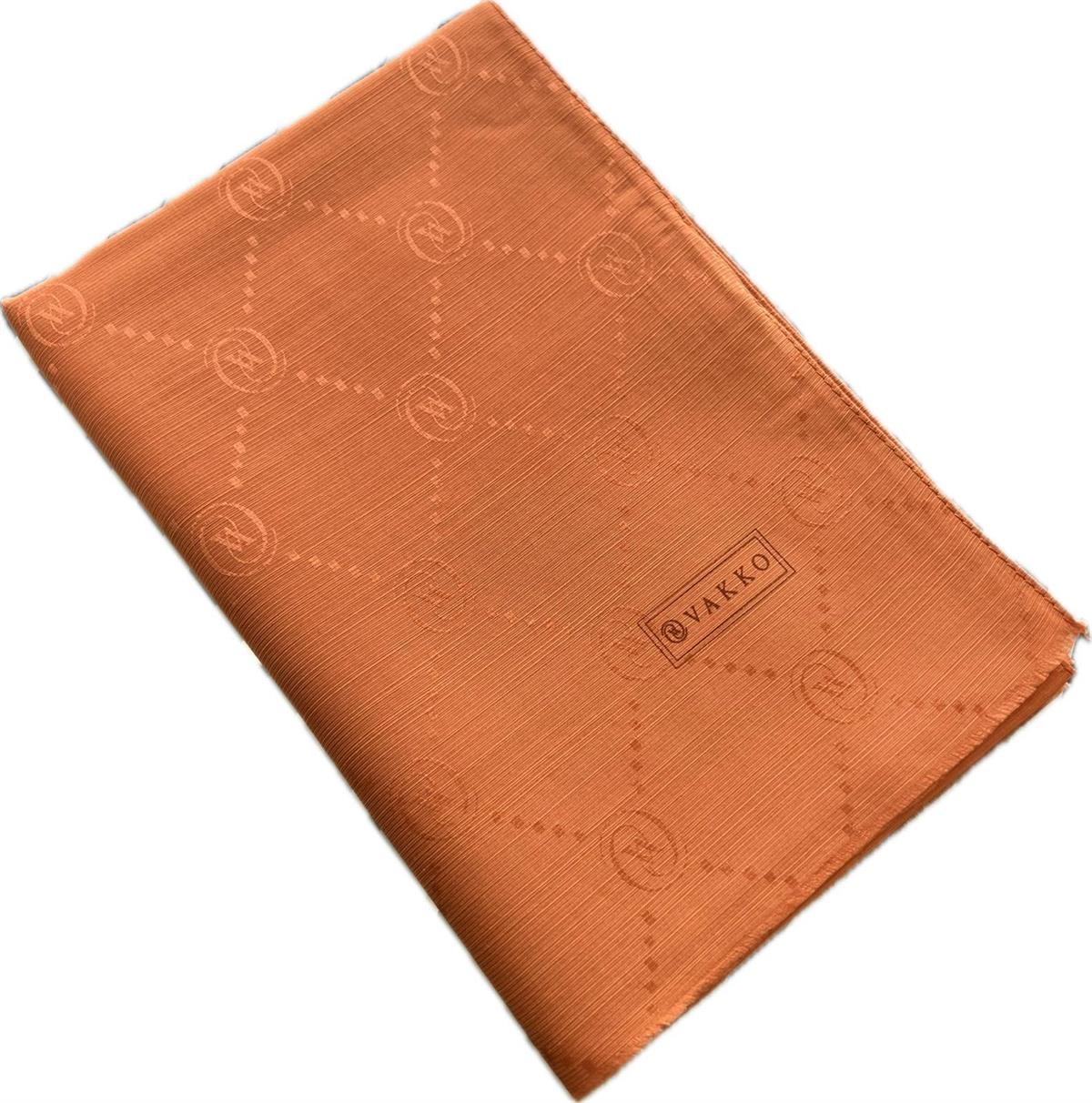 Vakko Monogram Pamuk İpek Şal 30011260-Kiremit