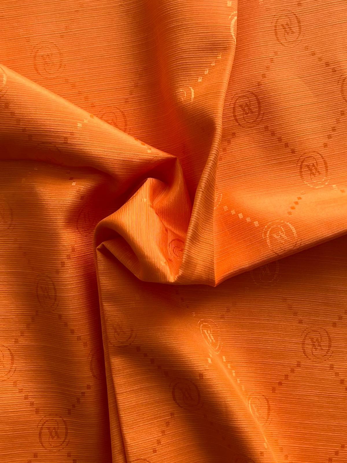 Vakko Monogram Pamuk İpek Şal 30011260-Turuncu