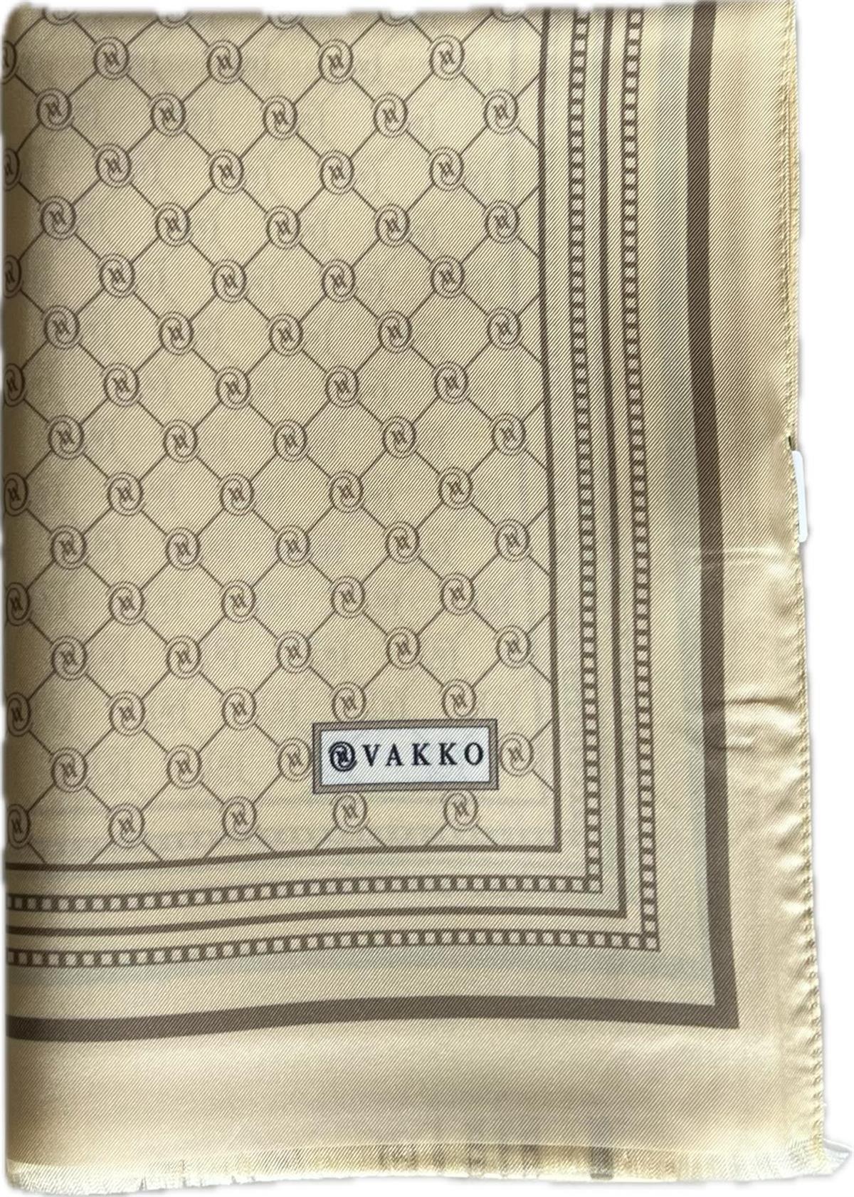 Vakko Monogram Tivil İpek Şal 300088-Açık Sarı