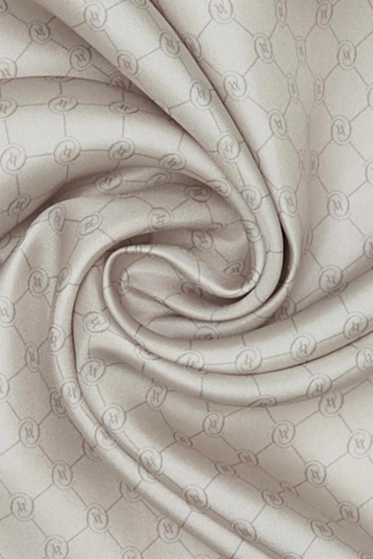 Vakko Monogram Tivil İpek Şal 300088-Bej