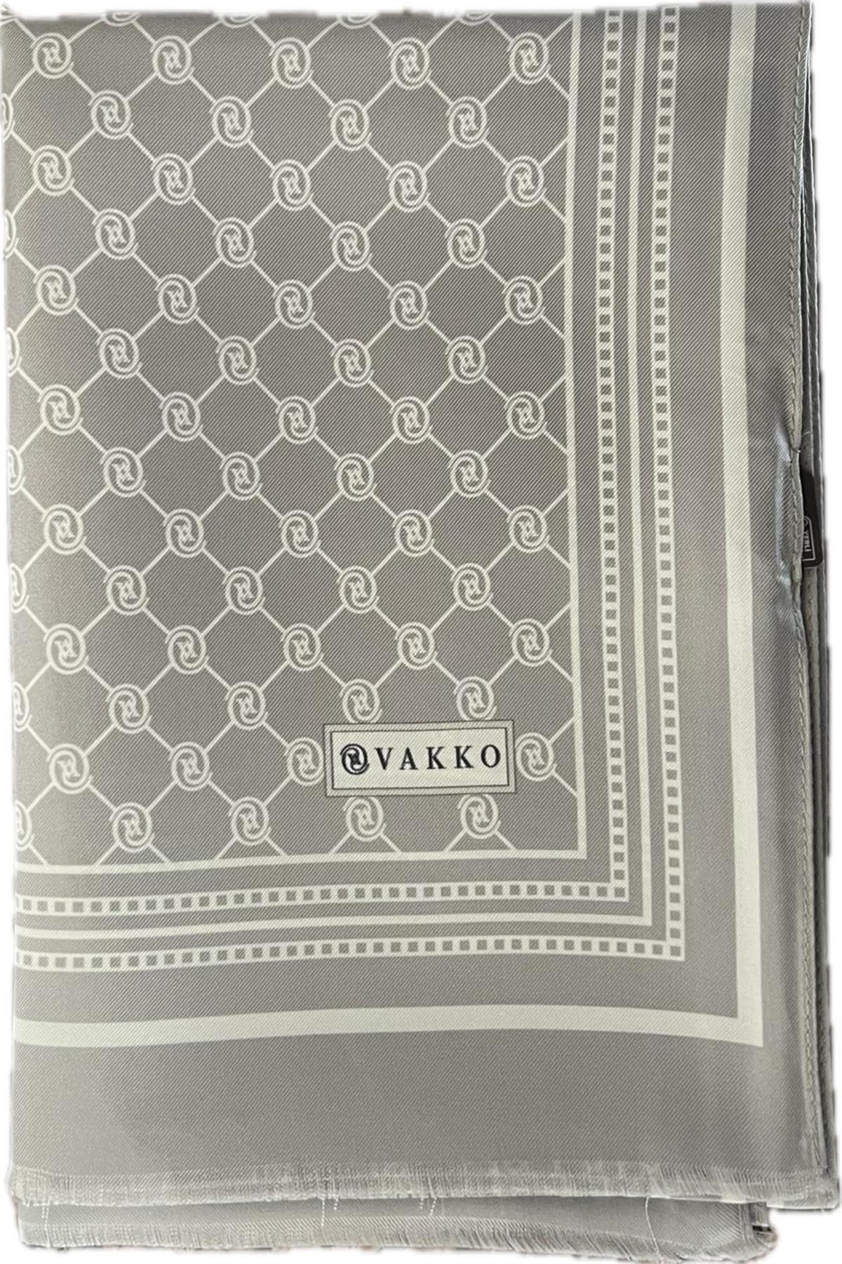 Vakko Monogram Tivil İpek Şal 300088-Taş Bej