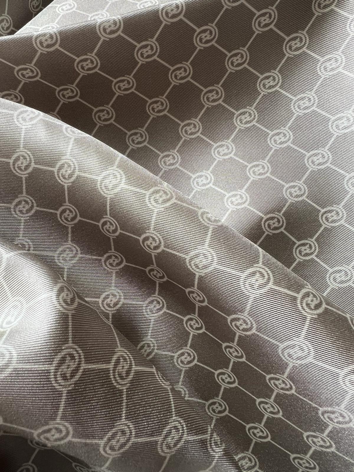 Vakko Monogram Tivil İpek Şal 300088-Taş Bej