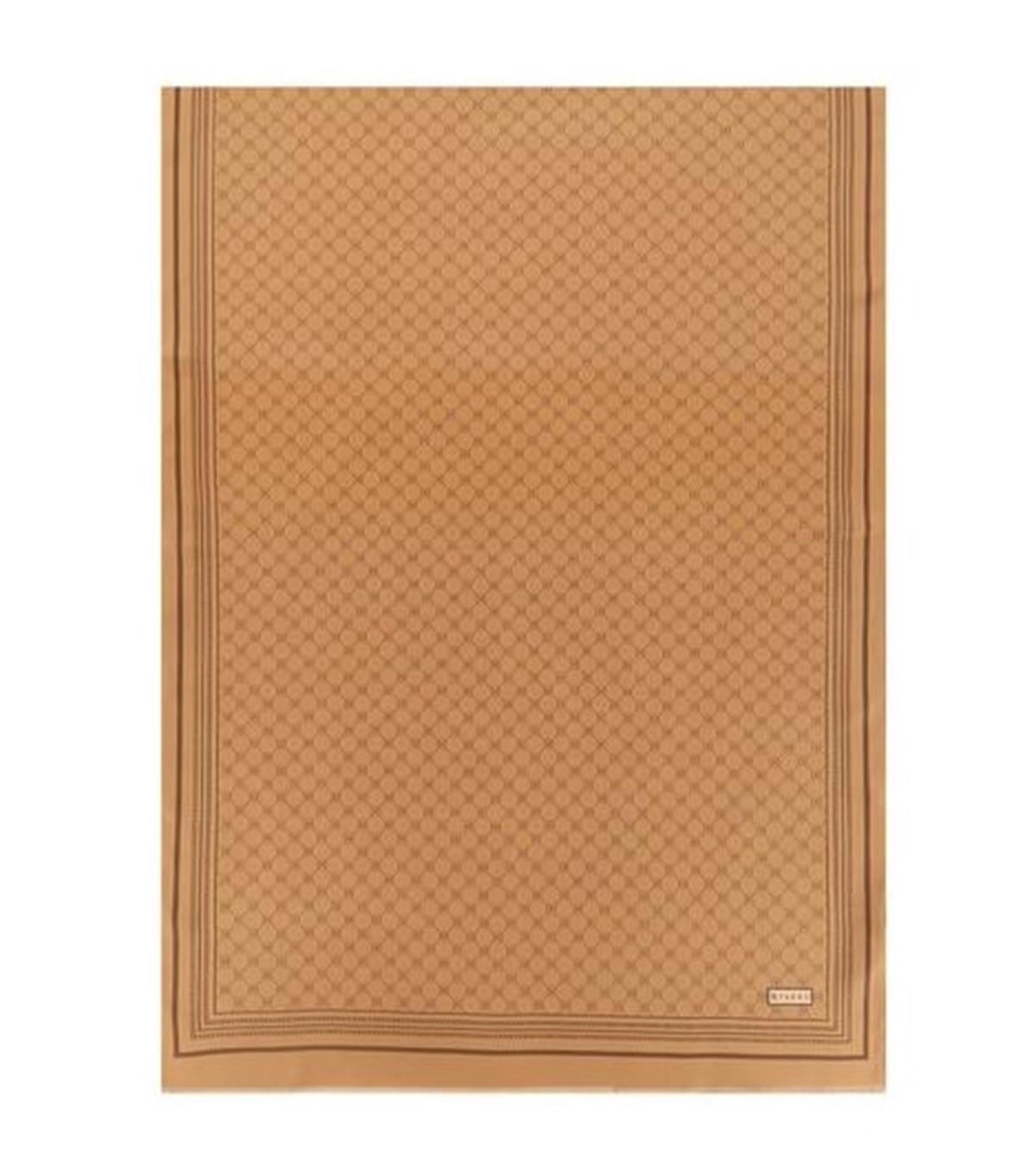 Vakko Monogram Tivil İpek Şal 300088-Taba