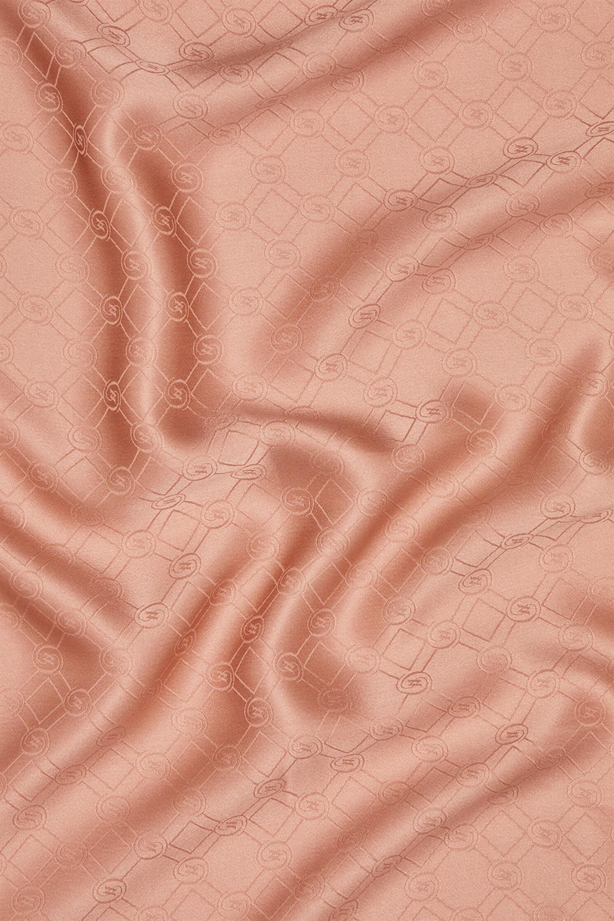 Vakko Özel Seri Monogram Jakarlı Eşarp 40843-Gül Kurusu