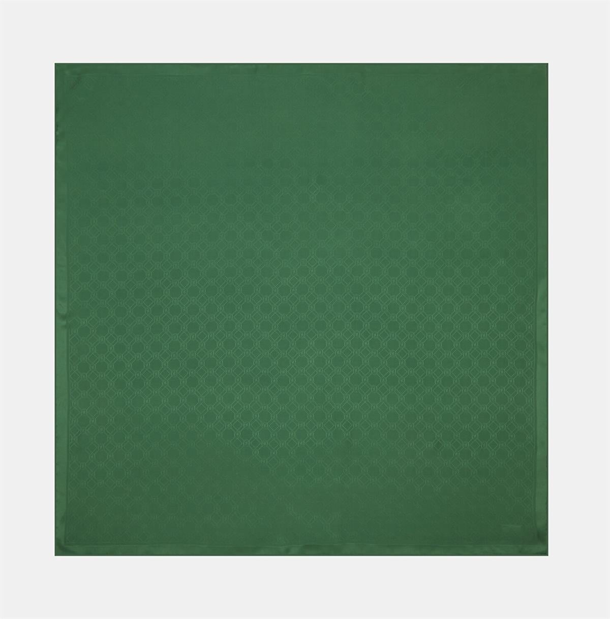 Vakko Özel Seri Monogram Jakarlı Eşarp 40843-Yeşil