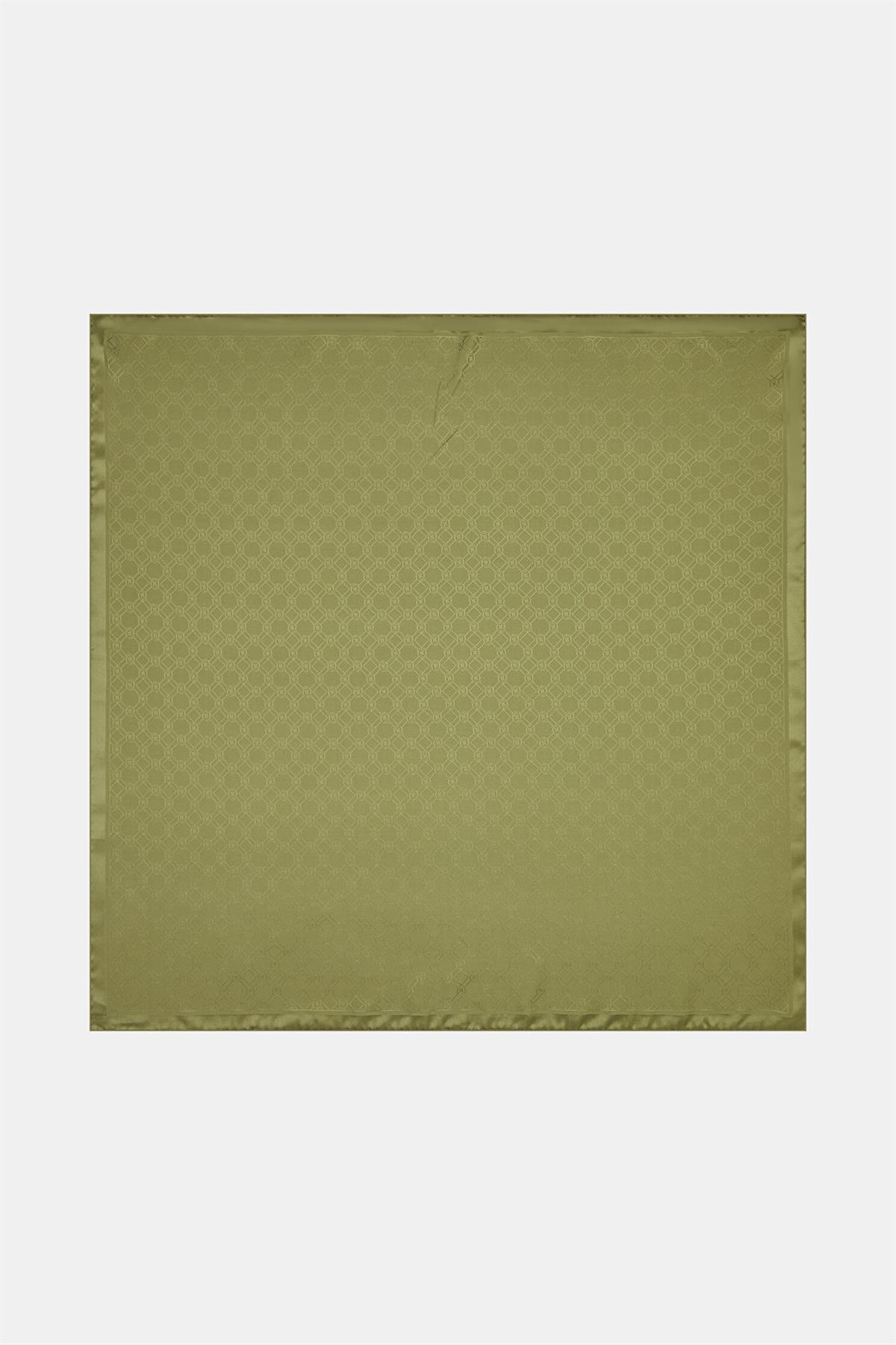 Vakko Özel Seri Monogram Jakarlı Eşarp 40843-Haki