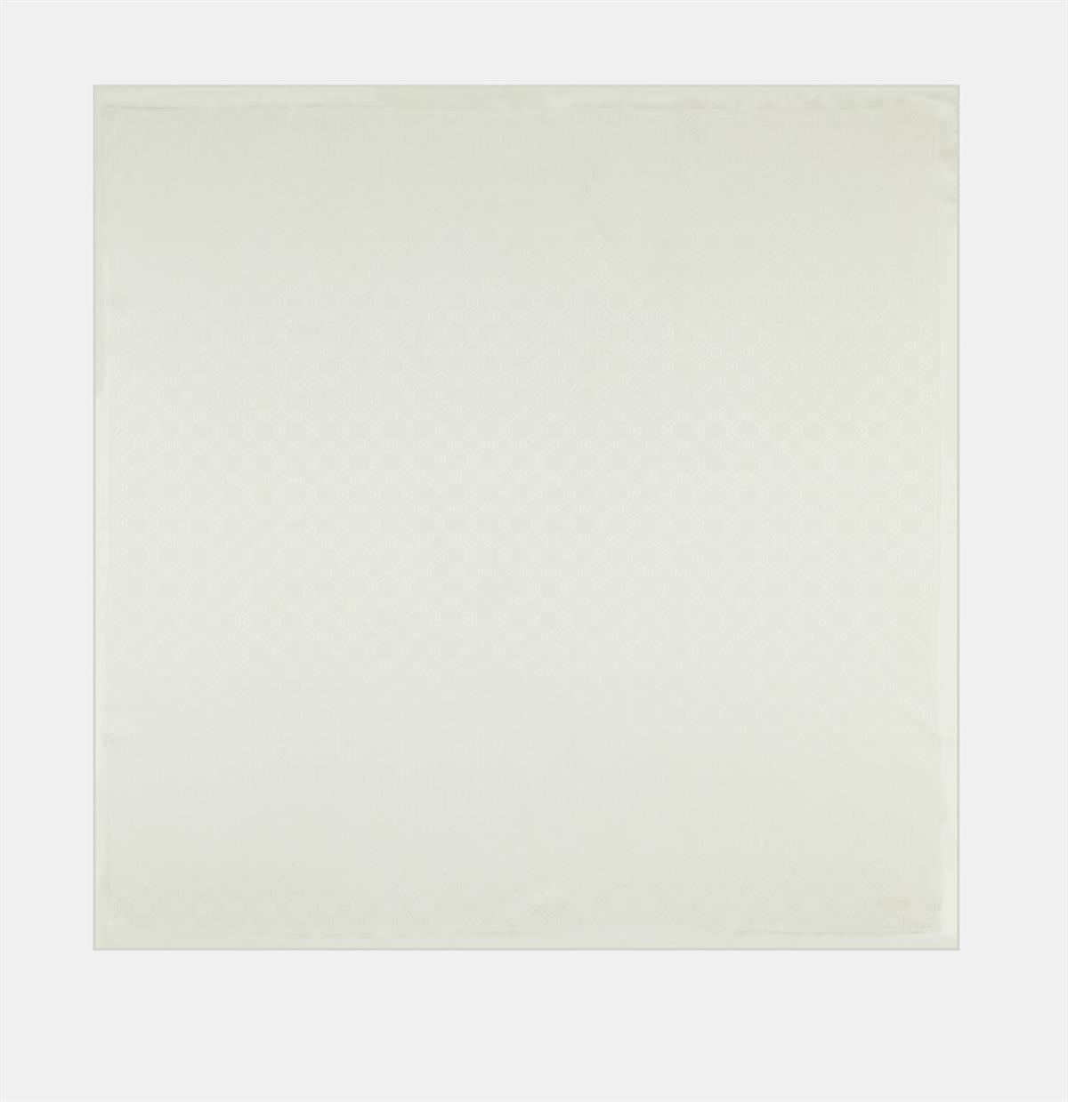 Vakko Özel Seri Monogram Jakarlı Eşarp 40843-Ekru