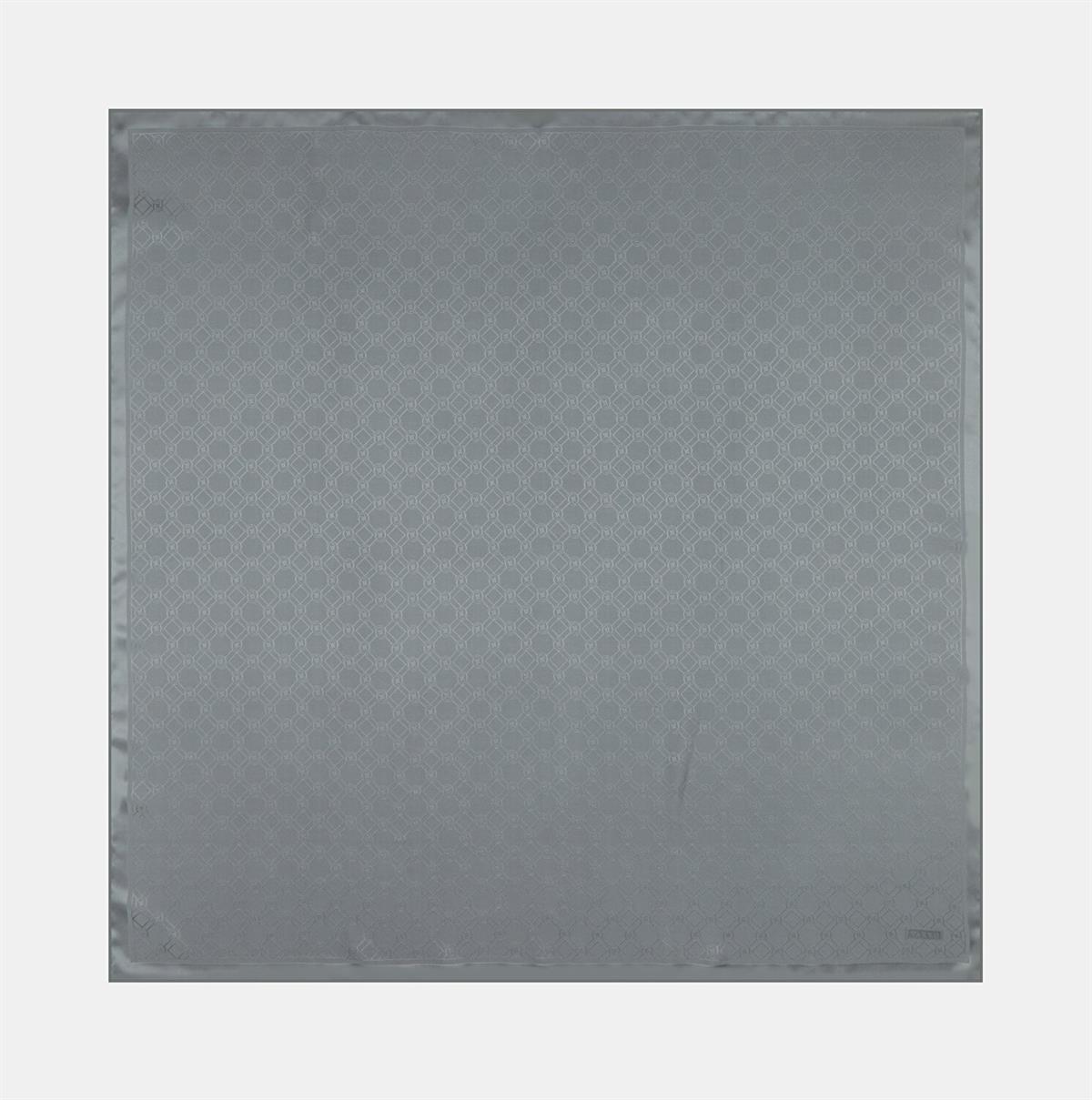 Vakko Özel Seri Monogram Jakarlı Eşarp 40843-Antrasit