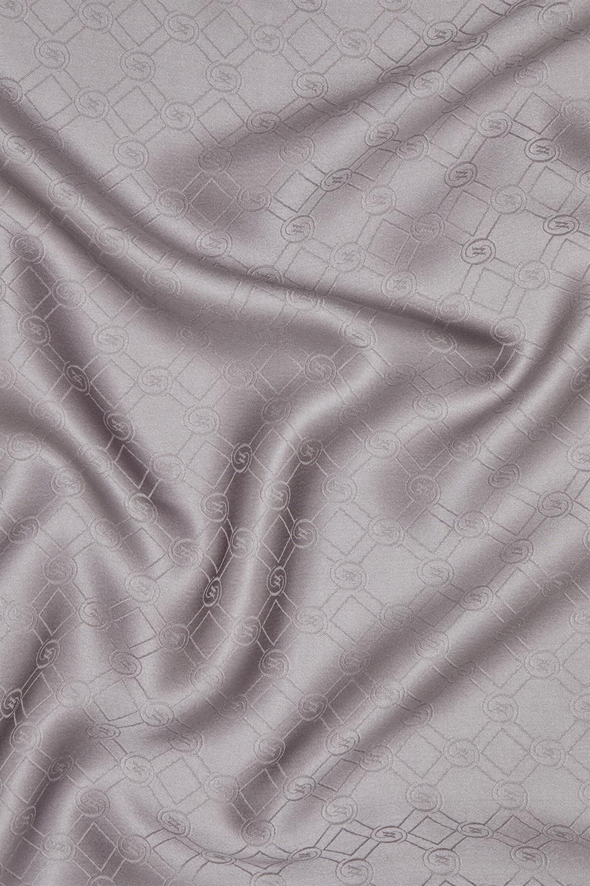 Vakko Özel Seri Monogram Jakarlı Eşarp 40843-Gri