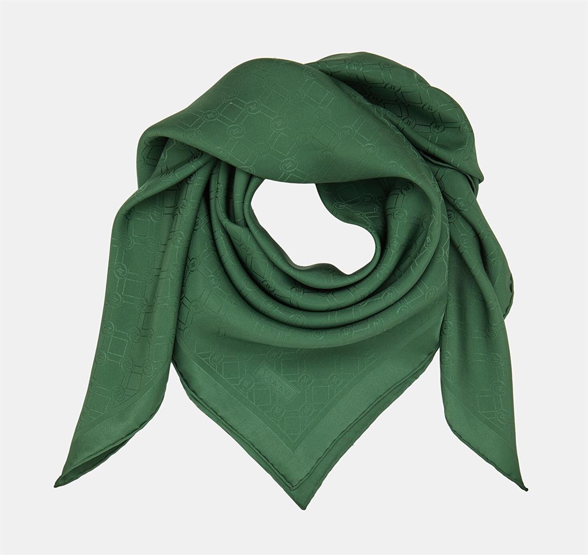 Vakko Özel Seri Monogram Jakarlı Eşarp 40843-Yeşil
