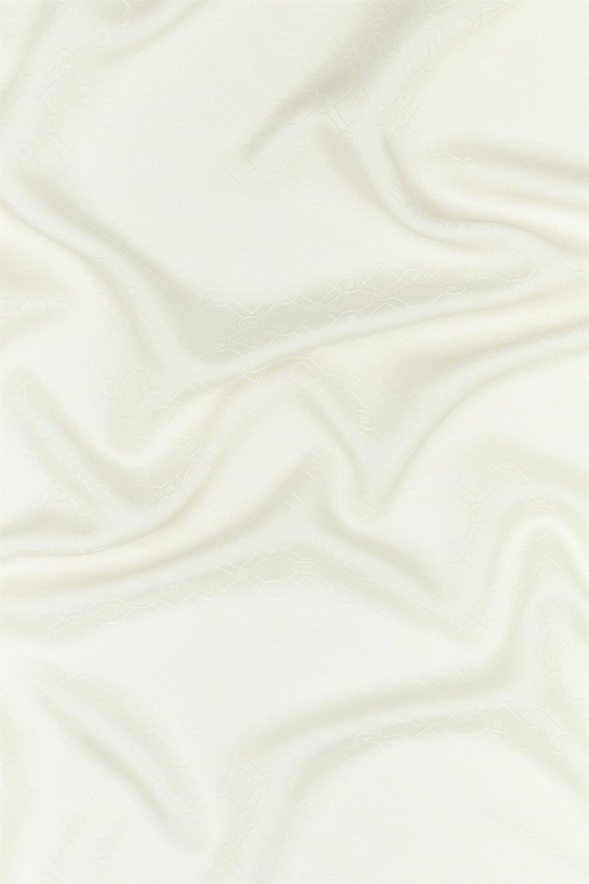 Vakko Özel Seri Monogram Jakarlı Eşarp 40843-Ekru