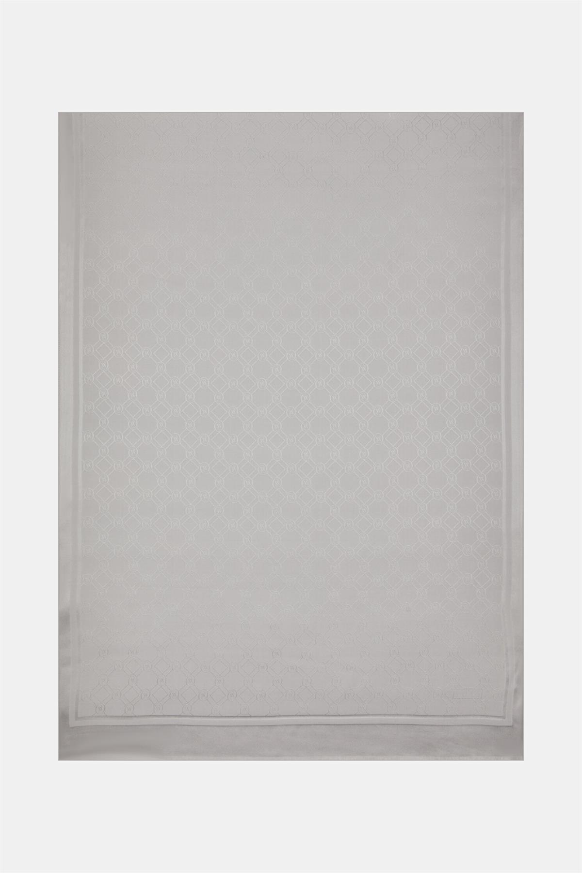 Vakko Özel Seri Monogram Jakarlı Şal 40830-Gümüş