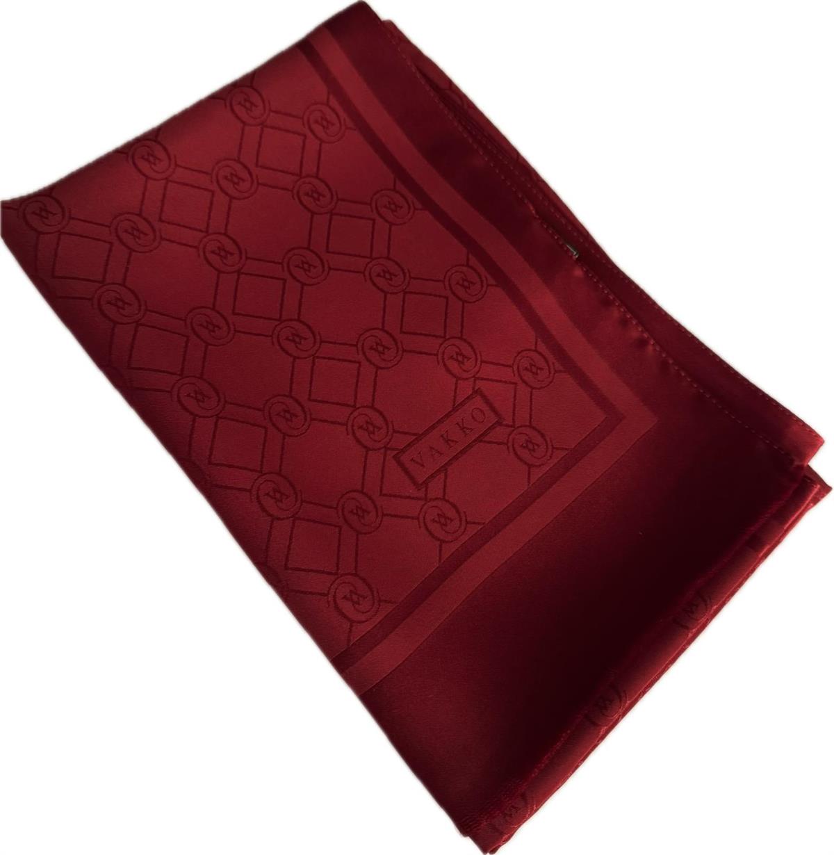 Vakko Özel Seri Monogram Jakarlı Şal 40830-Koyu Kırmızı