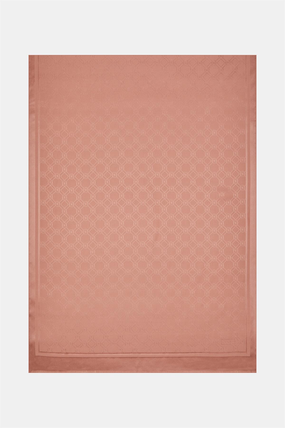 Vakko Özel Seri Monogram Jakarlı Şal 40830-Gül Kurusu