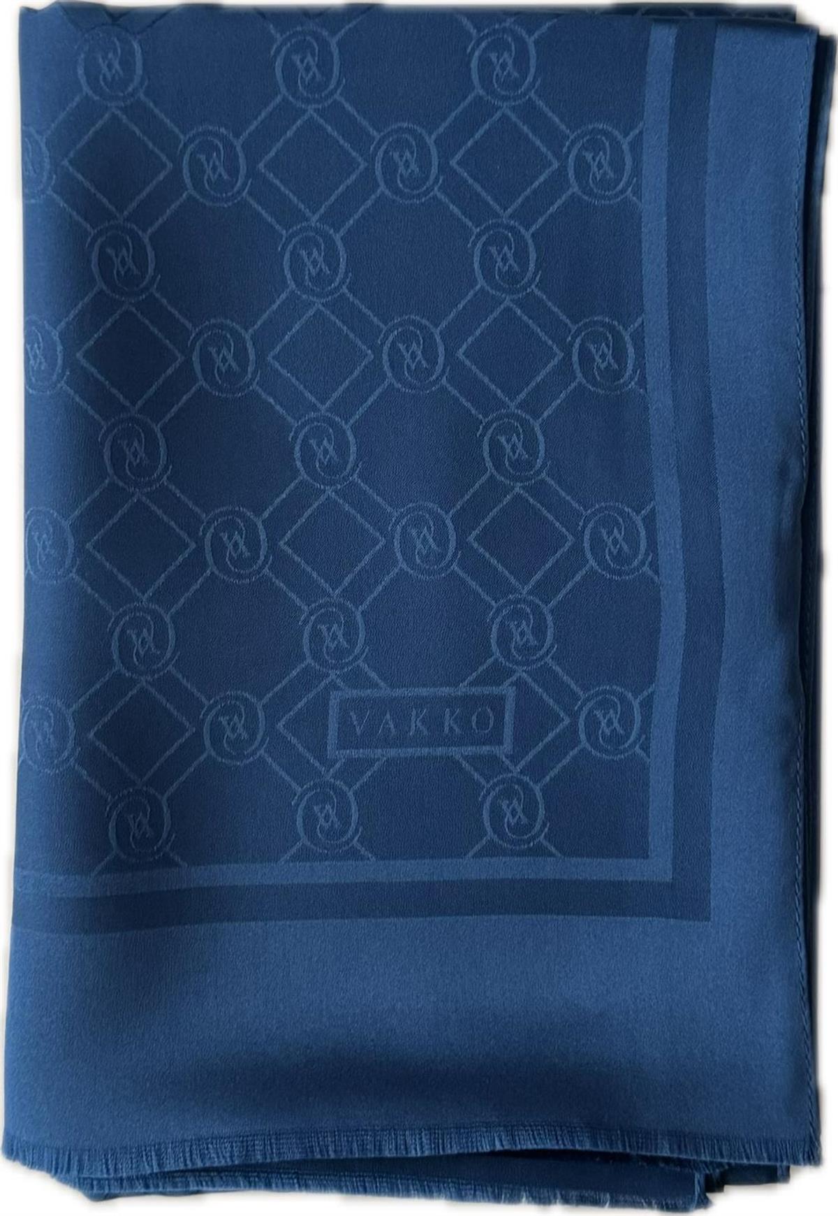 Vakko Özel Seri Monogram Jakarlı Şal 40830-Saks