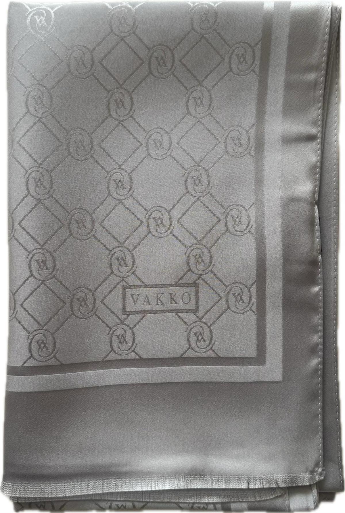 Vakko Özel Seri Monogram Jakarlı Şal 40830-Açık Gri