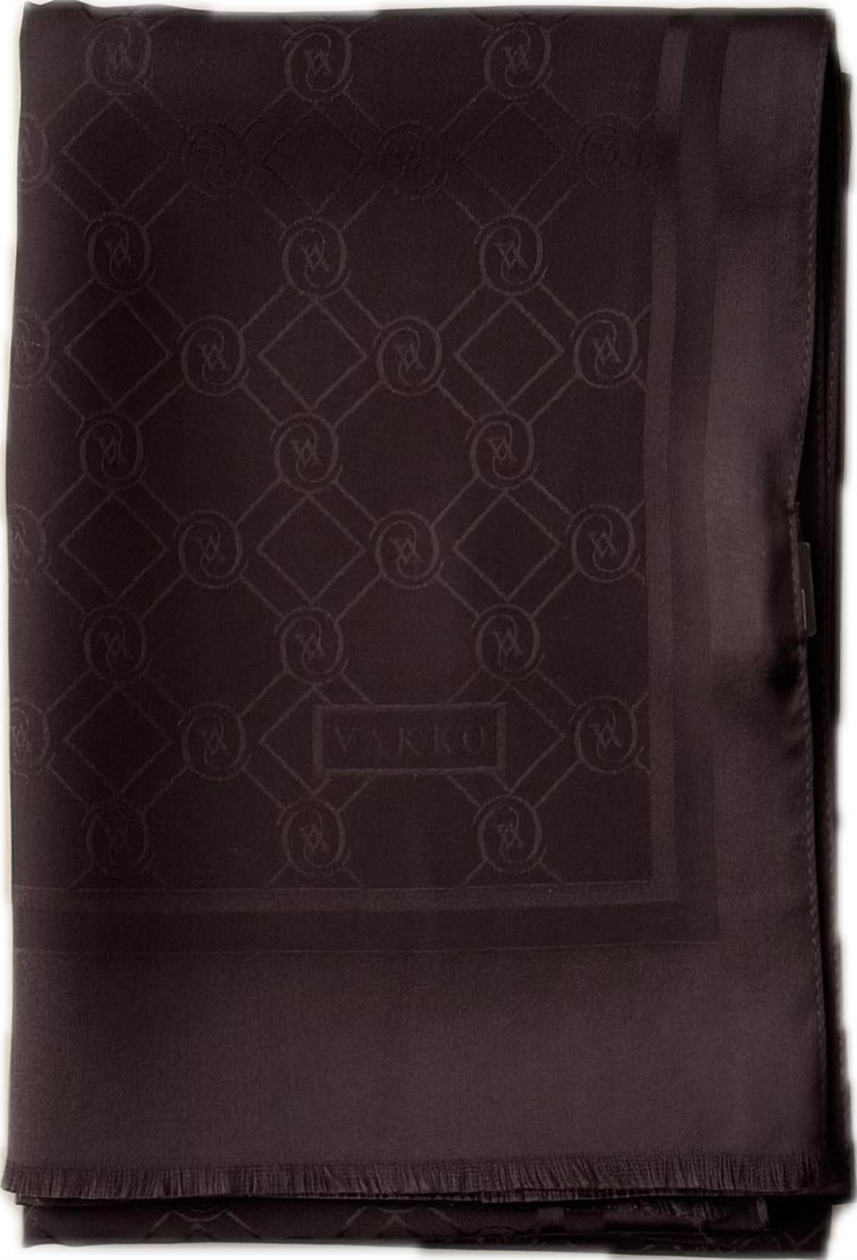 Vakko Özel Seri Monogram Jakarlı Şal 40830-Kahve
