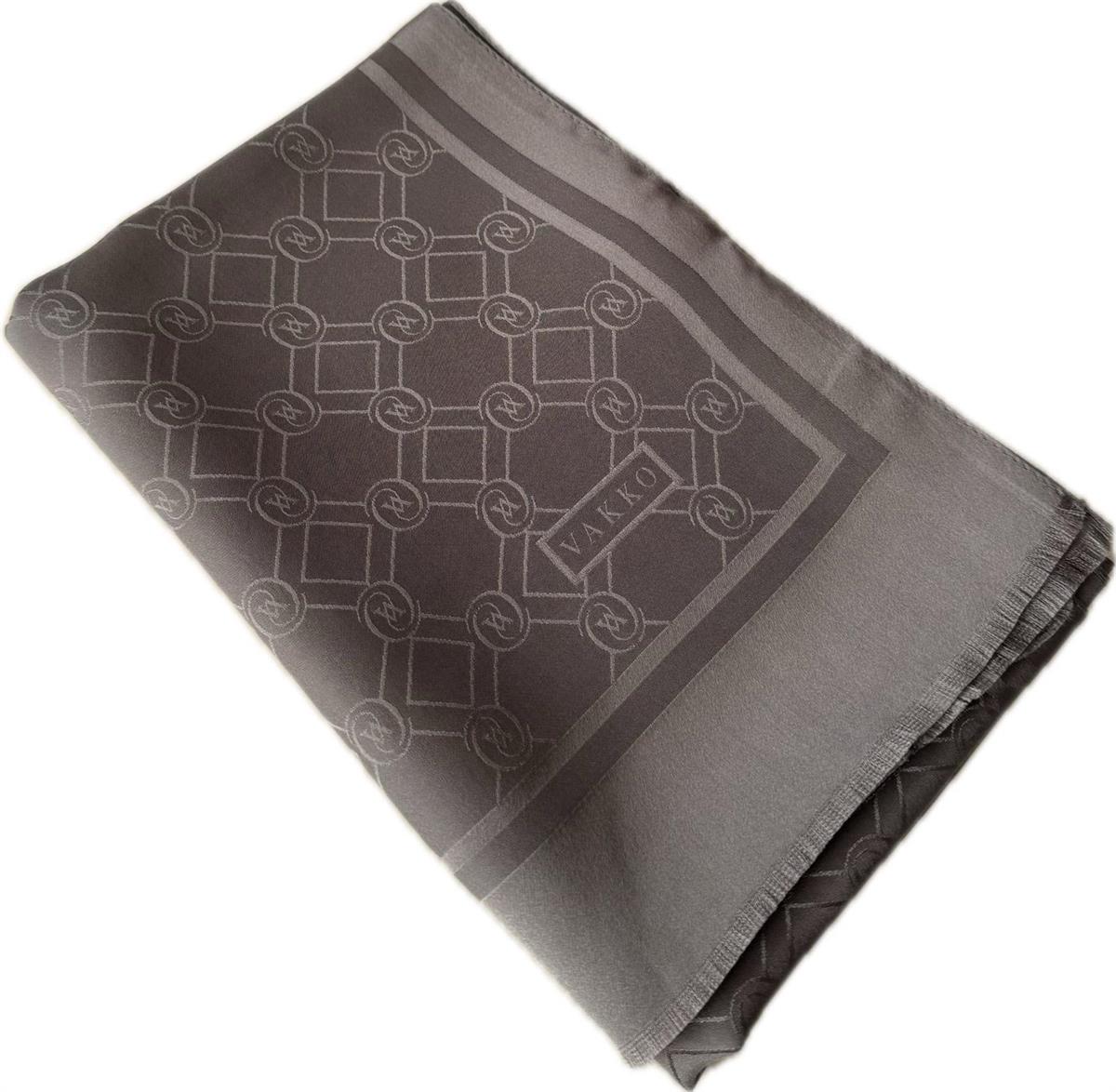 Vakko Özel Seri Monogram Jakarlı Şal 40830-Koyu Gri