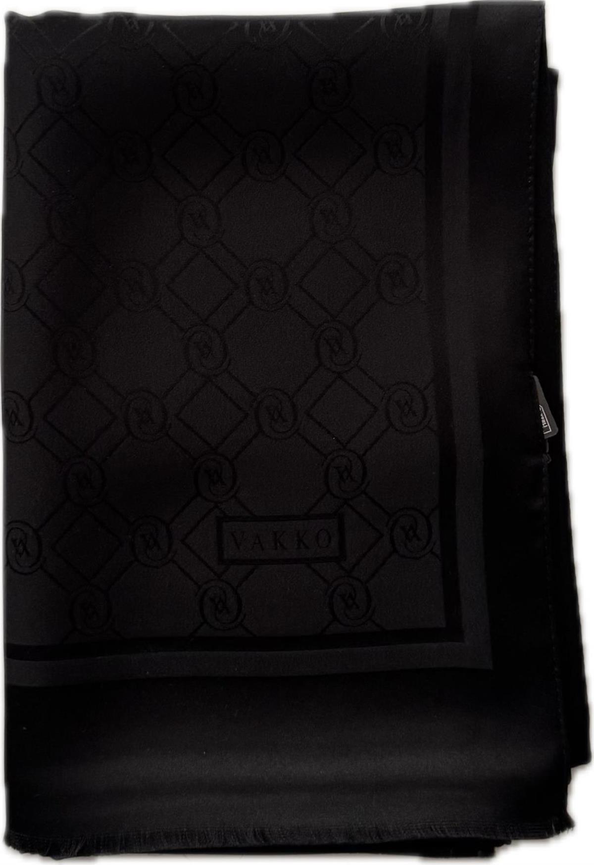 Vakko Özel Seri Monogram Jakarlı Şal 40830-Siyah