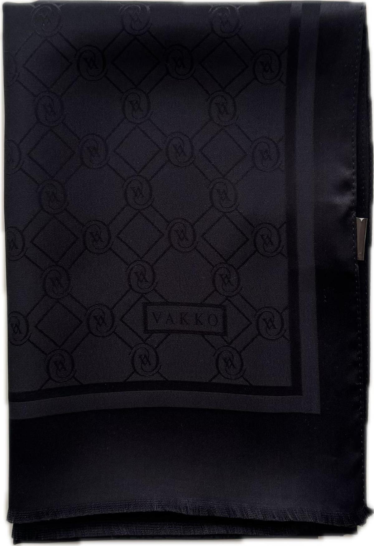 Vakko Özel Seri Monogram Jakarlı Şal 40830-Lacivert