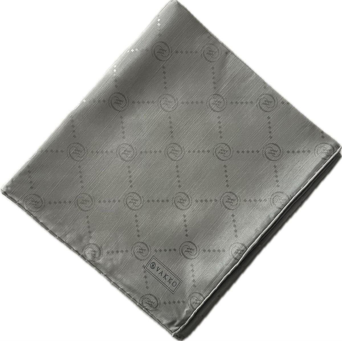 Vakko Pamuk İpek Monogram Eşarp 3001126-Gümüş