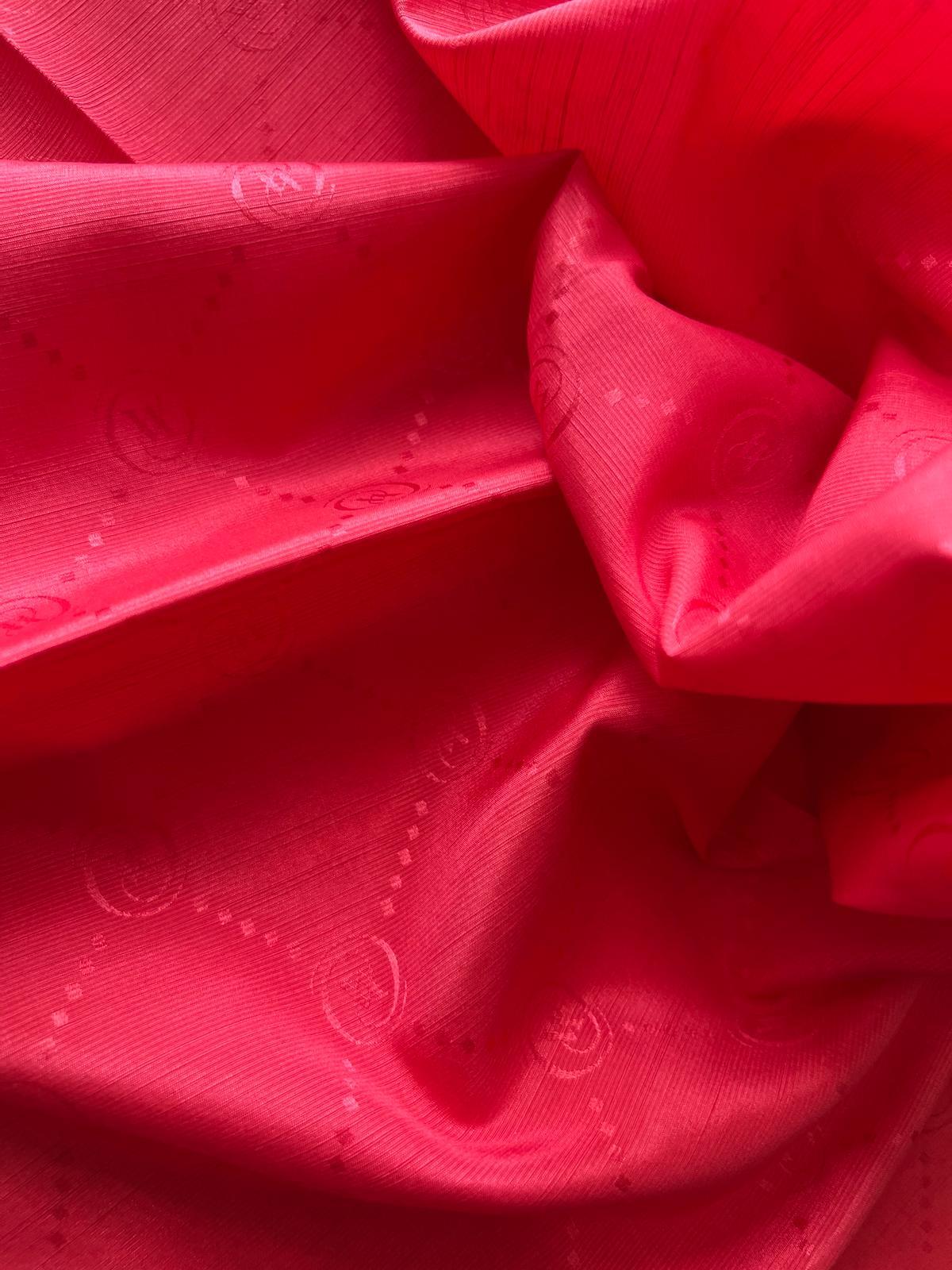 Vakko Pamuk İpek Monogram Eşarp 3001126-Bordo