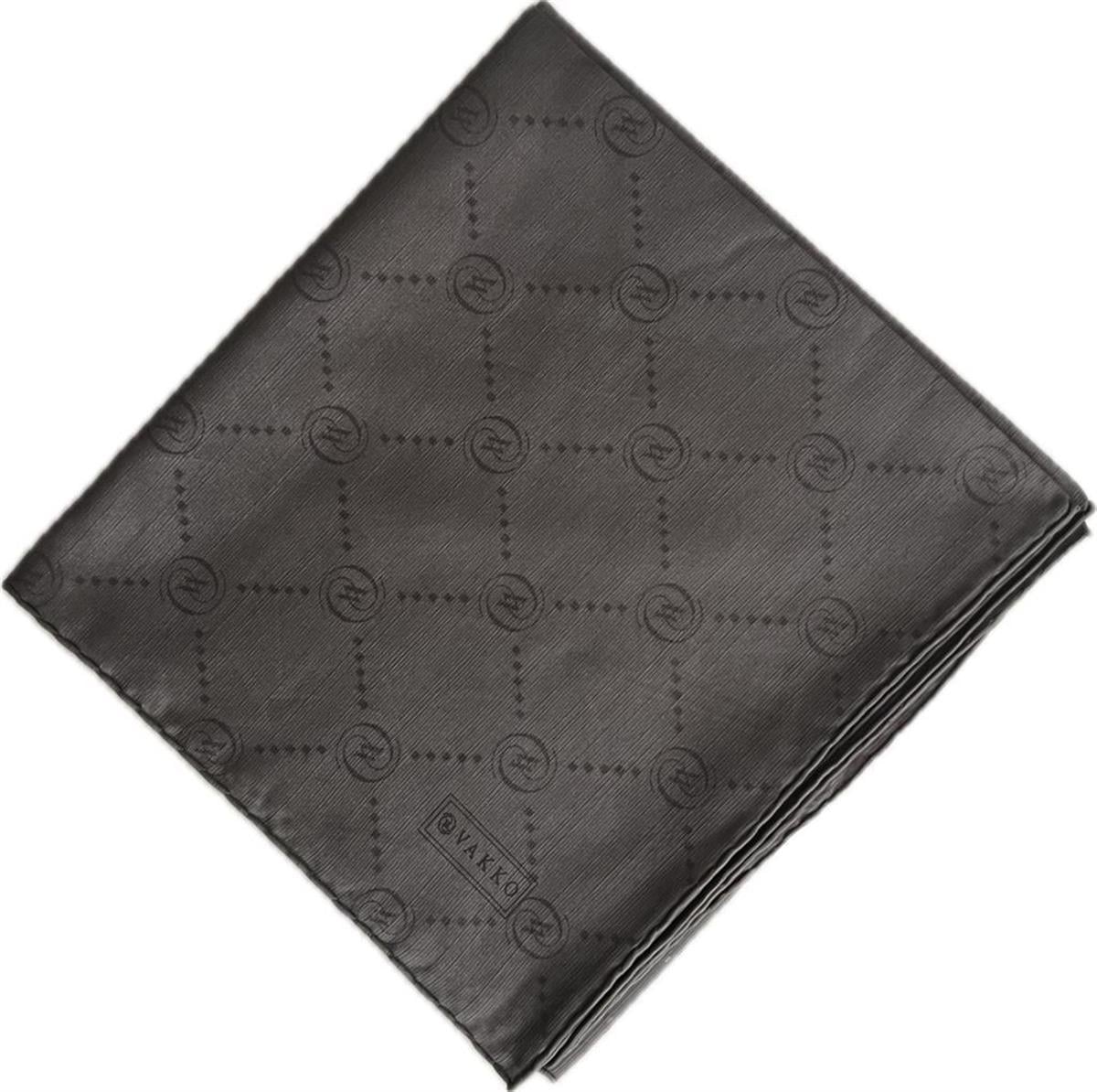Vakko Pamuk İpek Monogram Eşarp 3001126-Koyu Gri