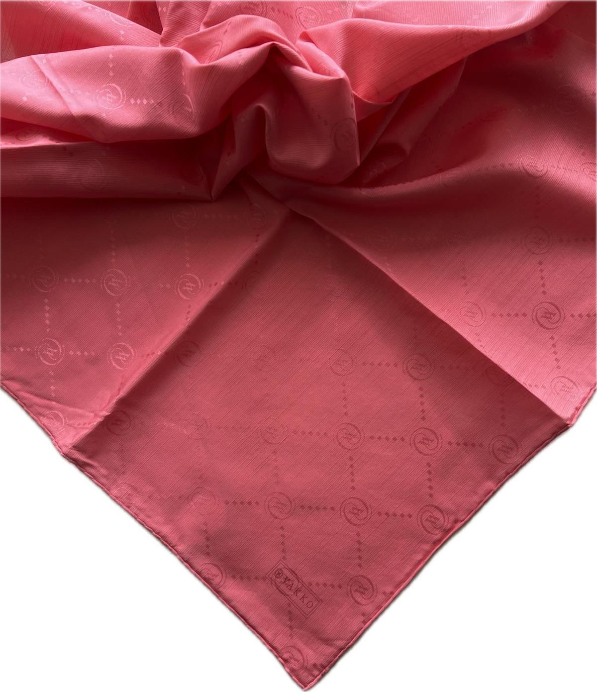 Vakko Pamuk İpek Monogram Eşarp 3001126-Pembe