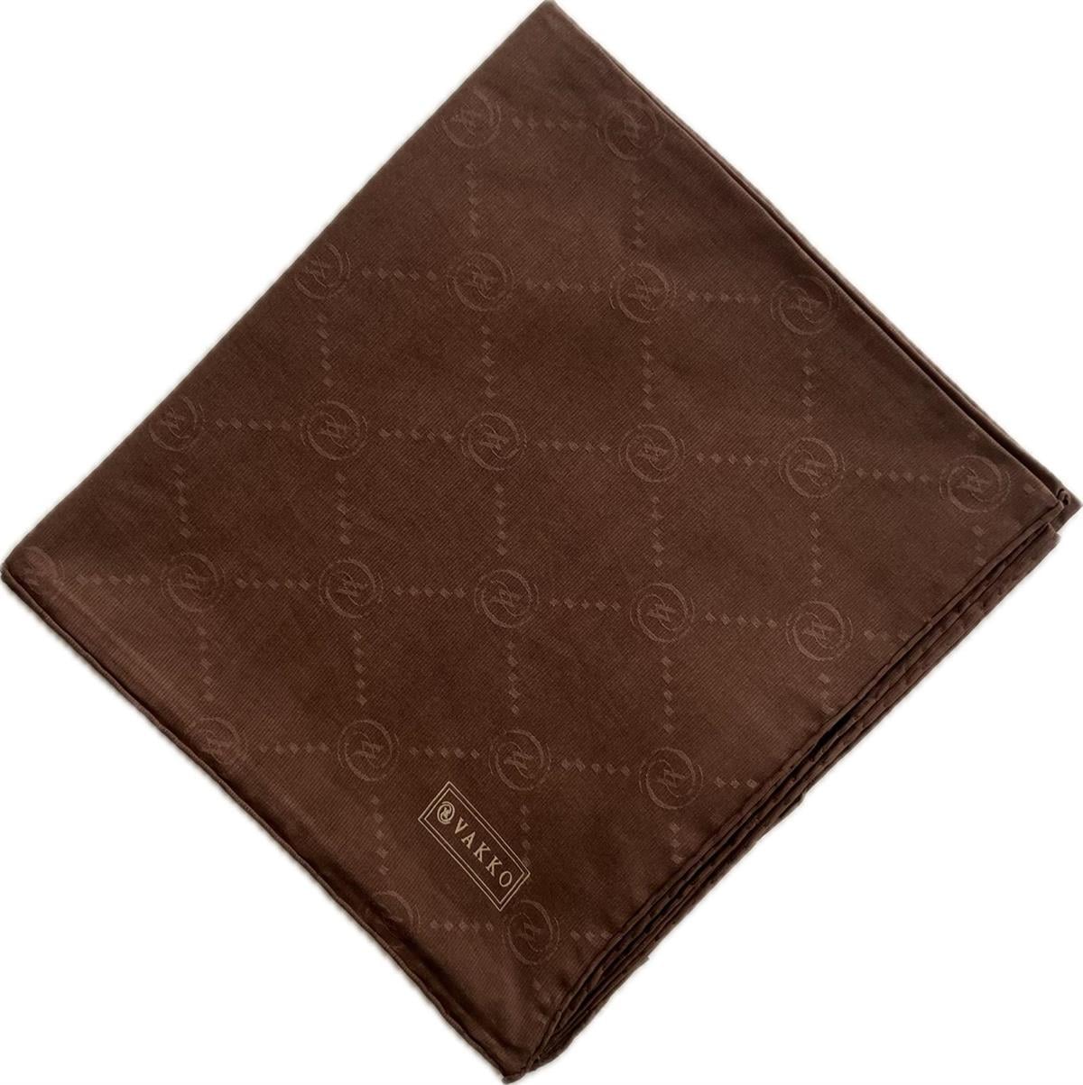 Vakko Pamuk İpek Monogram Eşarp 3001126-Kahve