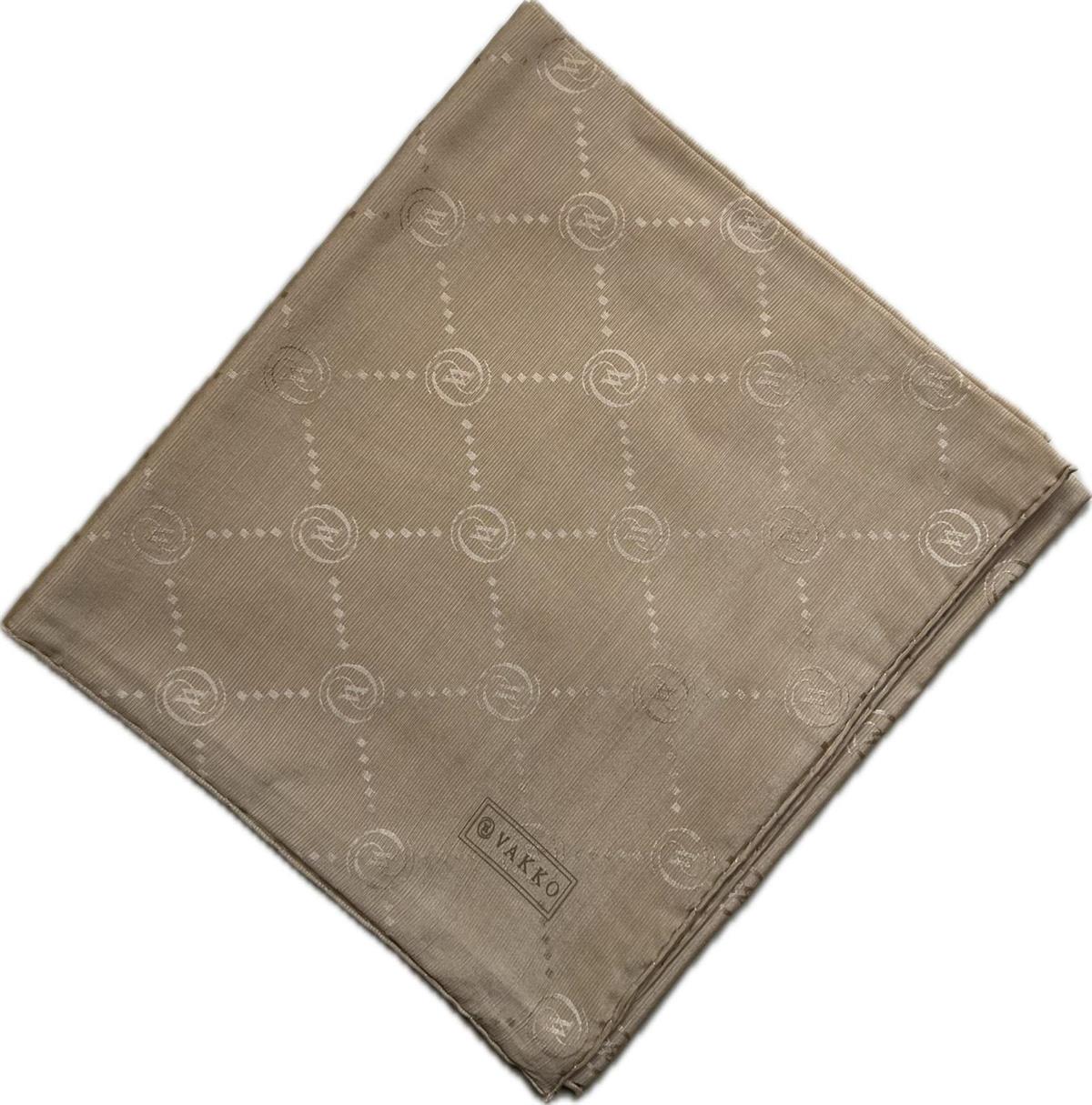 Vakko Pamuk İpek Monogram Eşarp 3001126-Krem