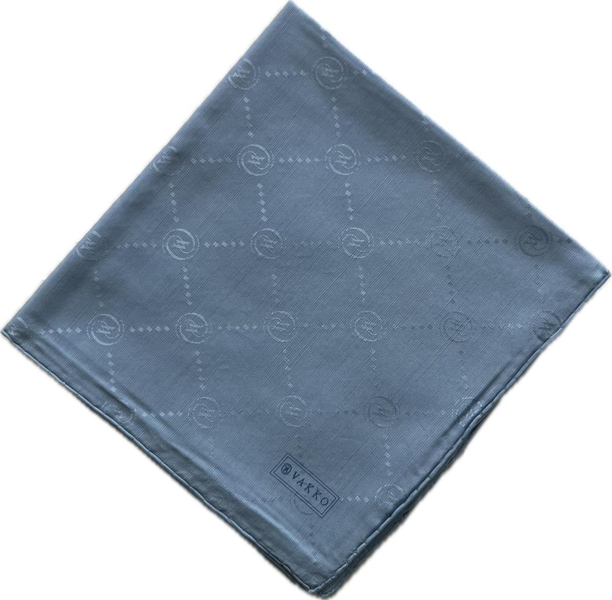 Vakko Pamuk İpek Monogram Eşarp 3001126-Açık Mavi