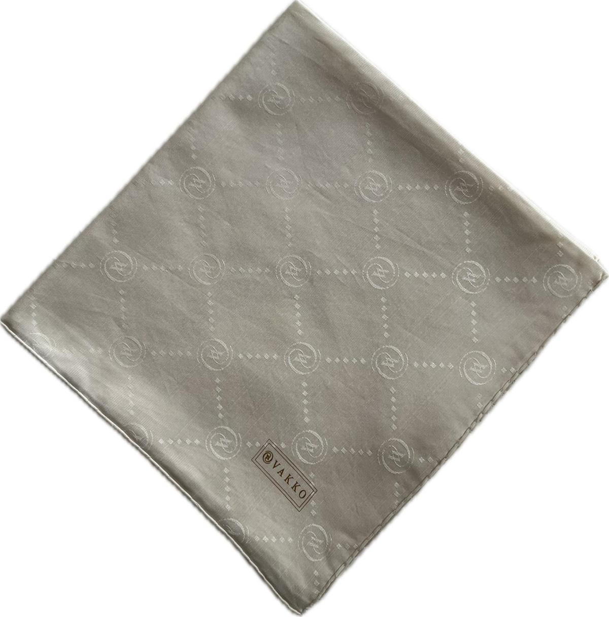 Vakko Pamuk İpek Monogram Eşarp 3001126-Kum