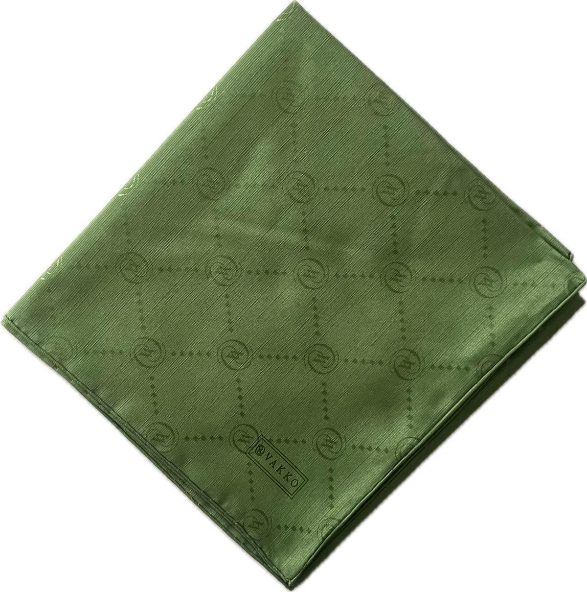 Vakko Pamuk İpek Monogram Eşarp 3001126-Koyu Yeşil
