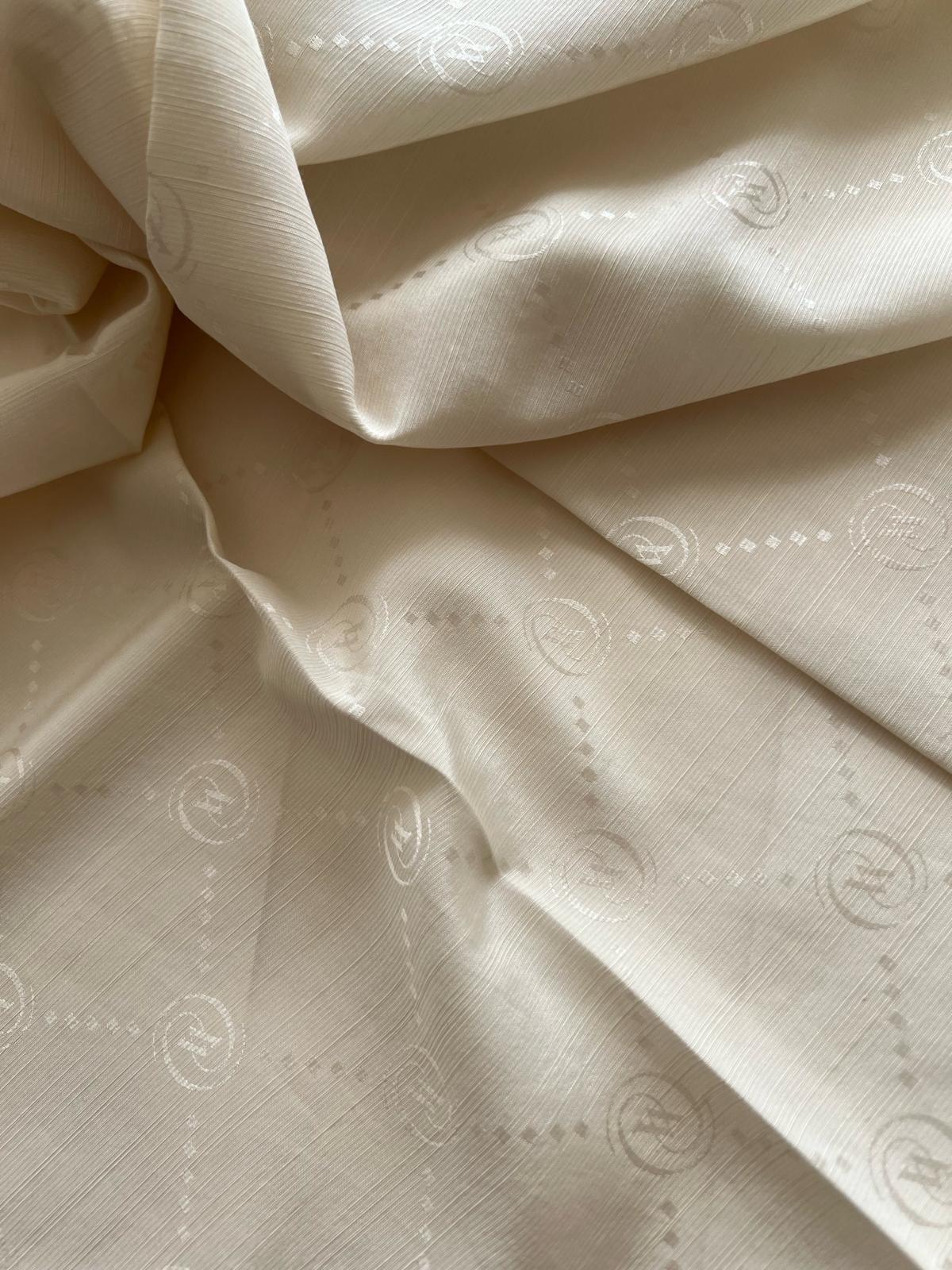 Vakko Pamuk İpek Monogram Eşarp 3001126-Kum