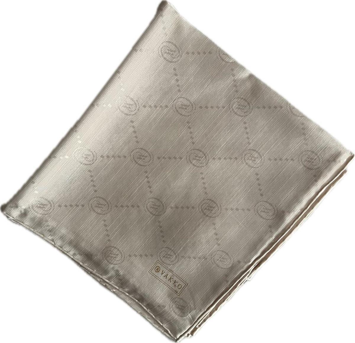 Vakko Pamuk İpek Monogram Eşarp 3001126-Ekru