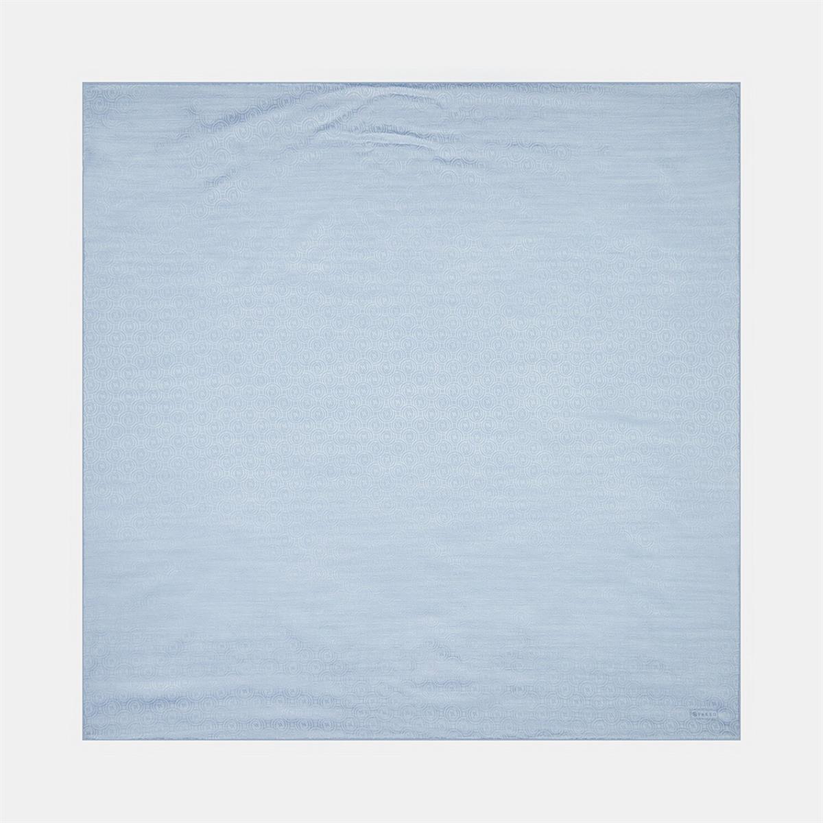 Vakko Pamuk İpek Monogram Eşarp 41301-Buz Mavisi