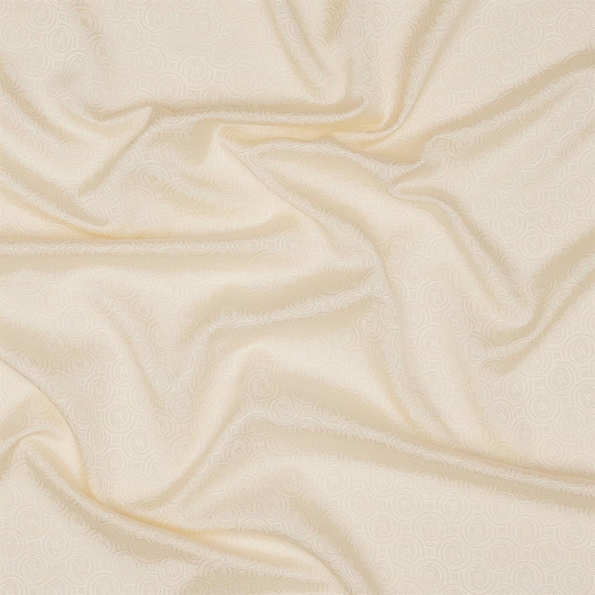 Vakko Pamuk İpek Monogram Eşarp 41301-Ekru