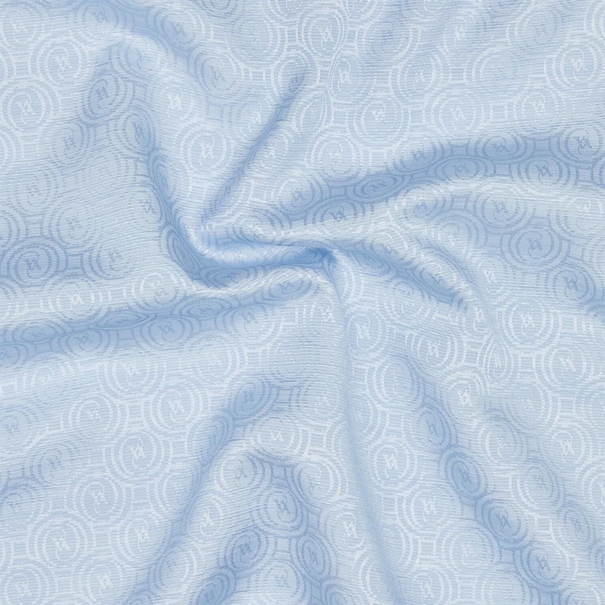 Vakko Pamuk İpek Monogram Eşarp 41301-Buz Mavisi