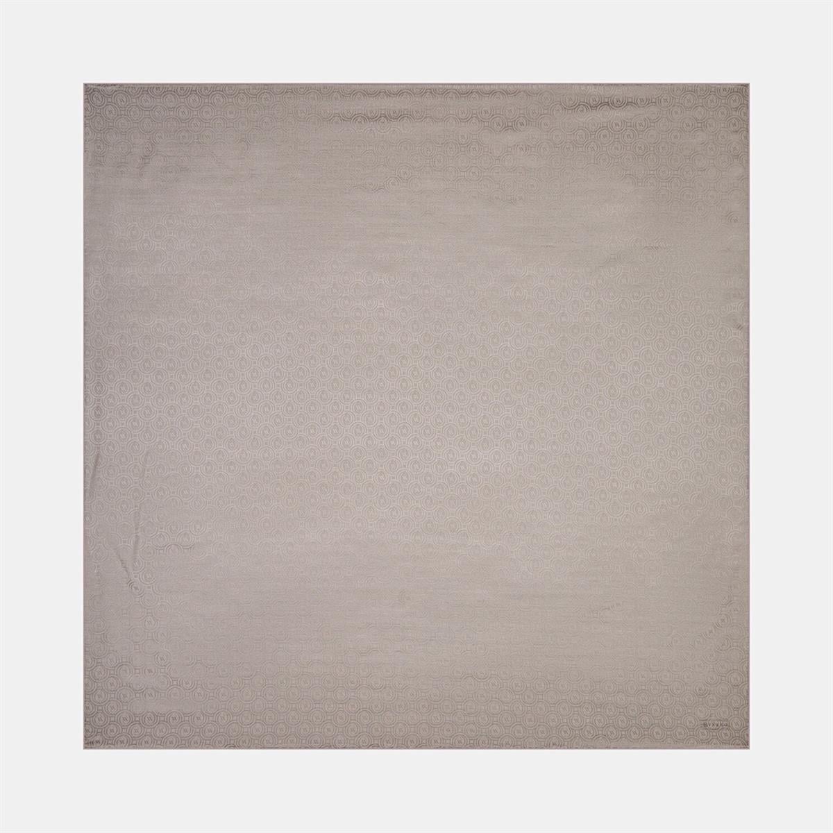 Vakko Pamuk İpek Monogram Eşarp 41301-Gri