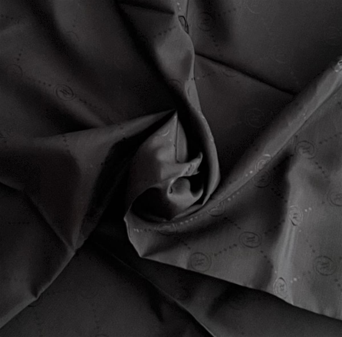 Vakko Pamuk İpek Monogram Eşarp 4132026-siyah