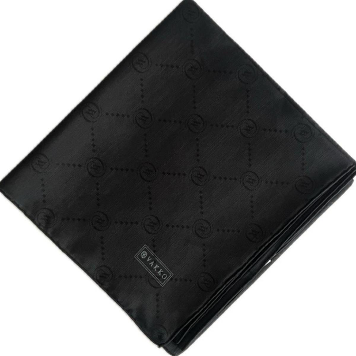 Vakko Pamuk İpek Monogram Eşarp 4132026-siyah