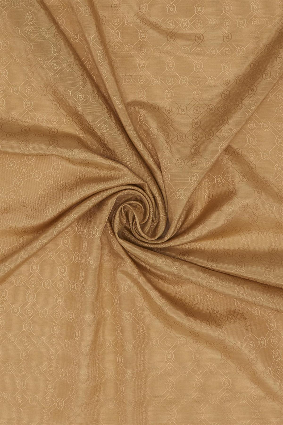 Vakko Pamuk İpek Monogram Şal 300116-Camel
