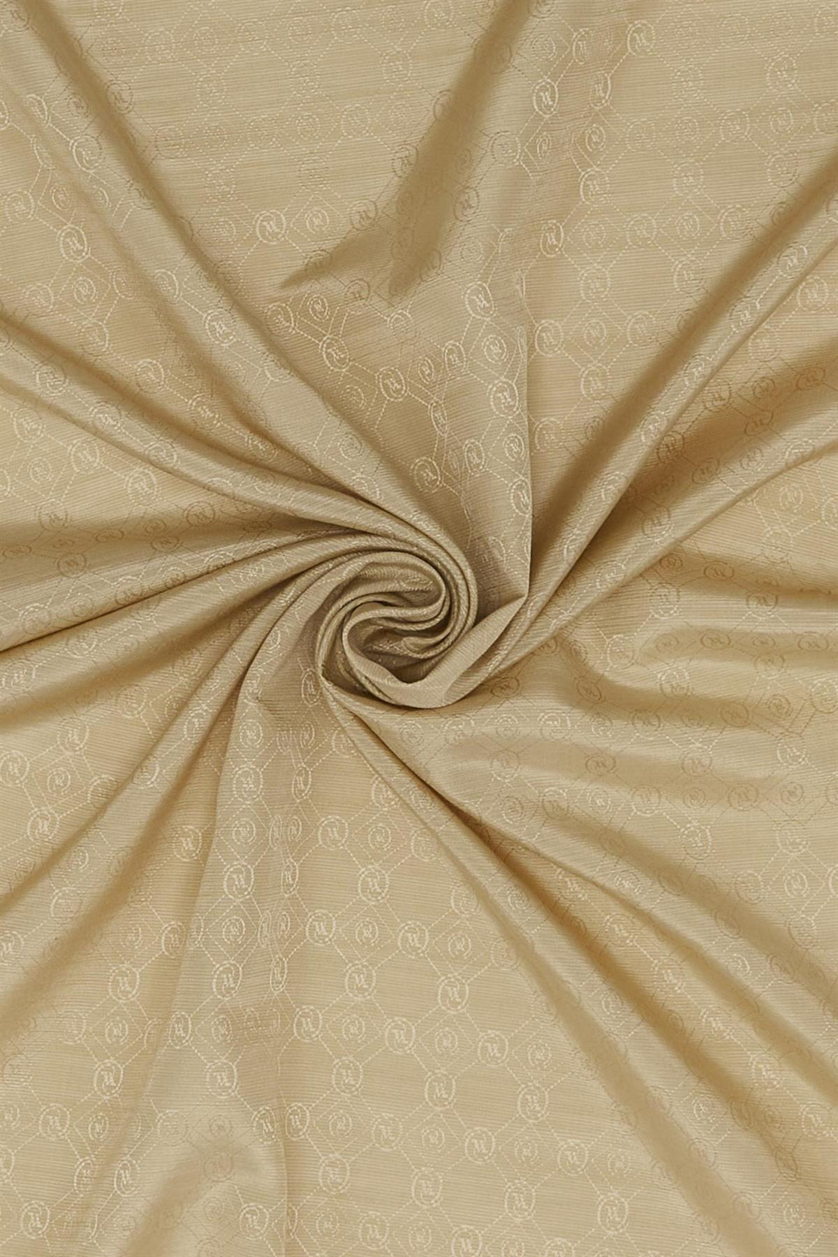 Vakko Pamuk İpek Monogram Şal 300116-Kum