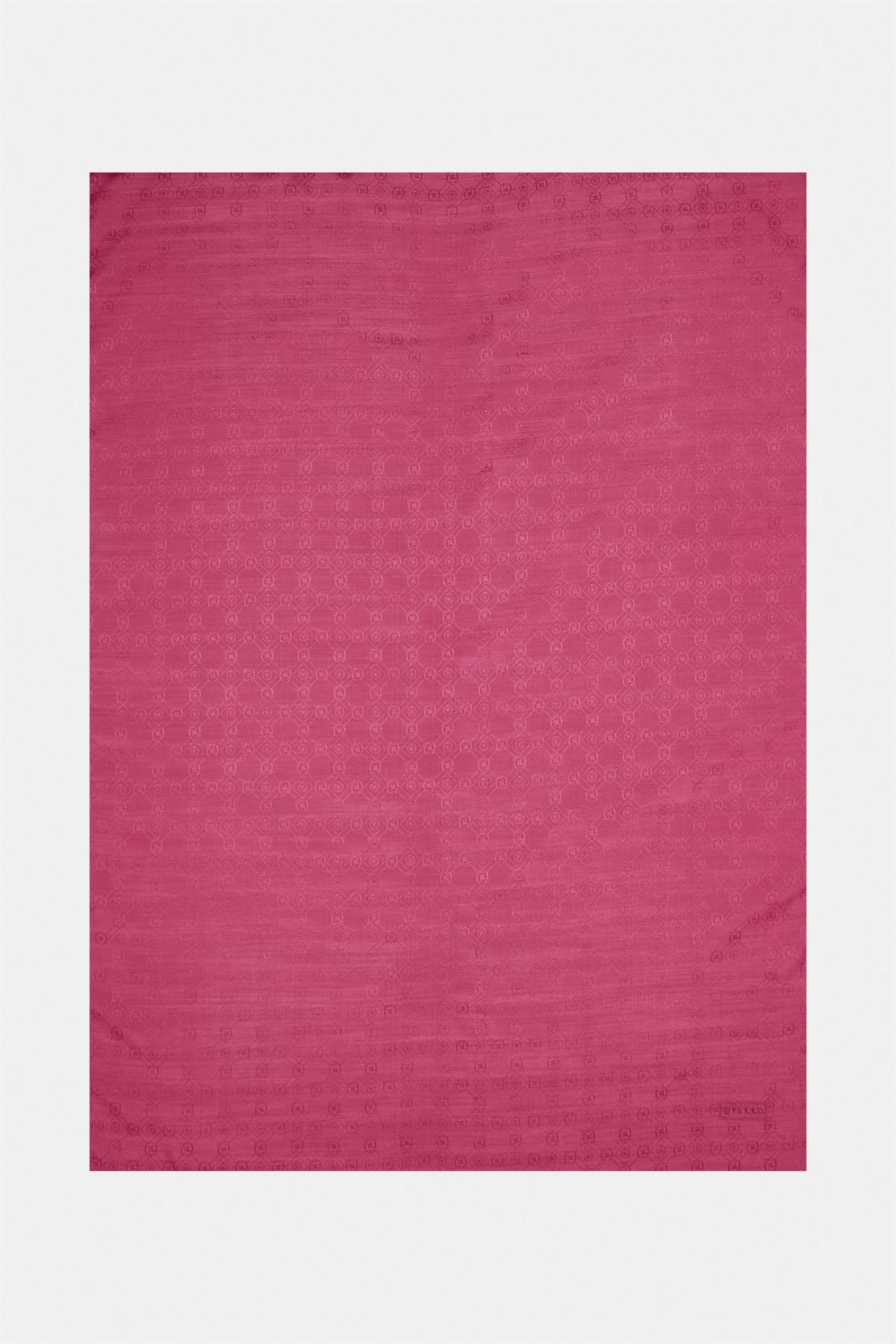 Vakko Pamuk İpek Monogram Şal 300116-Mürdüm