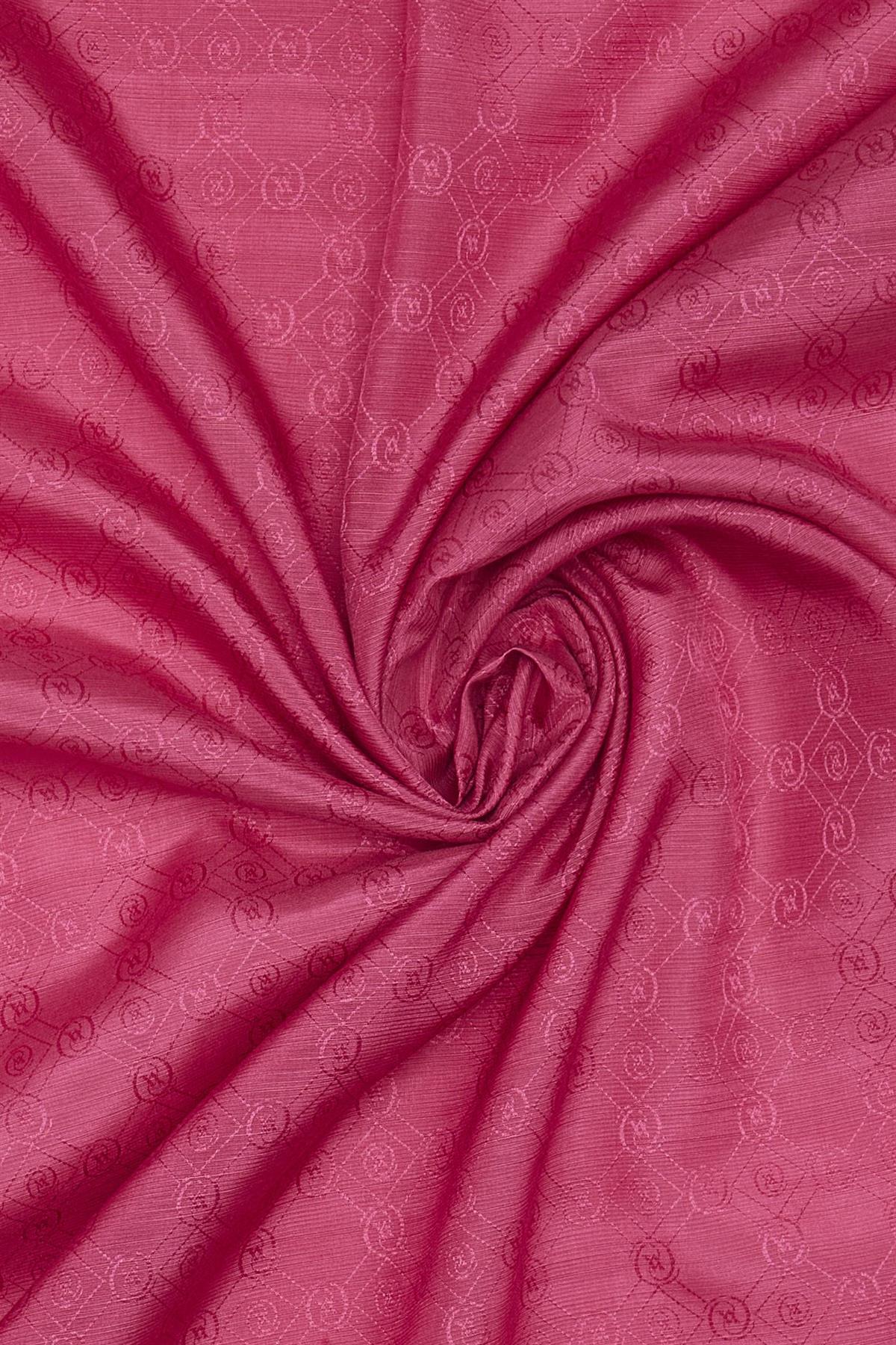 Vakko Pamuk İpek Monogram Şal 300116-Mürdüm