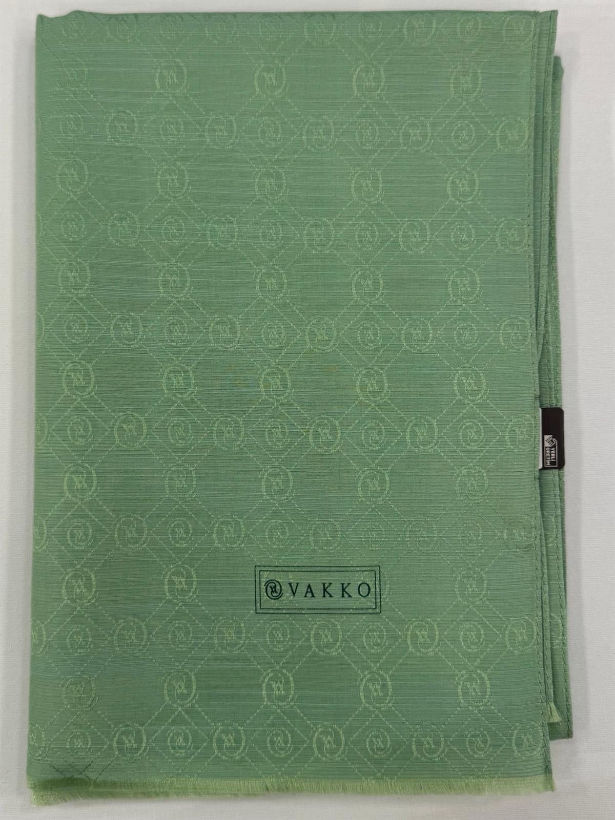 Vakko Pamuk İpek Monogram Şal 40752-Açık Yeşil